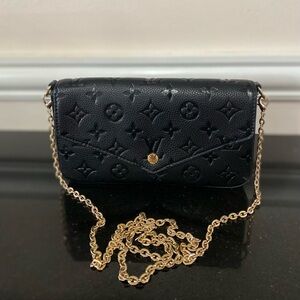 Black fashion faux leather 3 Piece Crossbody Set